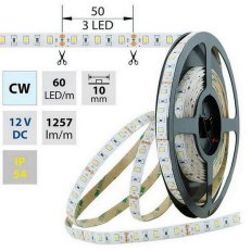 LED pásek SMD2835 CW, 60LED, 5m, 12V, 14,4 W/m MCLED ML-121.711.60.0