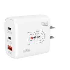 USB A+C nabíjecí adaptér Power charger 65W GaN US Power Delivery typ A