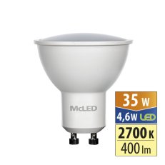 LED žárovka GU10, 4,6W, 2700K, CRI80, vyz. úhel 110°, use 360° 400lm