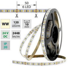 LED pásek SMD2835 WW, 120LED, 50m, 24V, 28,8 W/m MCLED ML-126.703.60.2