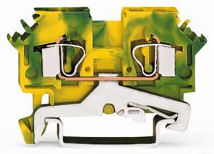 2vodičová svorka pro ochranný vodič, 4mm2, Boční držáky značení, zeleno-žlutá