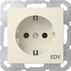 Zásuvka SCHUKO EDV System 55 krémově bílá GIRA 445801