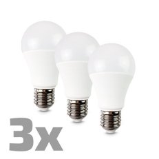 LED žárovka 3-pack klasický tvar 10W E27 3000K 270° 900lm 3ks v balení WZ529-3P