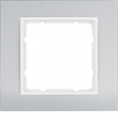 Rámeček, 1-násobný, B.3, Alu elox/bílá mat BERKER 10113904