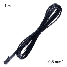 Připojovací kabel s FP konektorem (zásuvka), 1m  0,5mm2, černý, volný konec 5mm