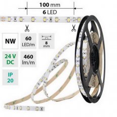 LED pásek SMD3528 neut. 60LED/m 50m, 24V, 4,8 W/m MCLED ML-126.773.60.2