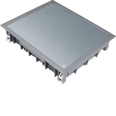 Víko podlahové krabice E09 obdelníkové pro 9 přístrojů, pro podlahy 5 mm šedá