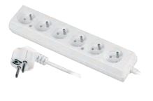 Prodlužovací přívod PS-670, 6x2p+Z, 250V, 3x1,5mm, 16A bílá 1,5m JONEX 207189