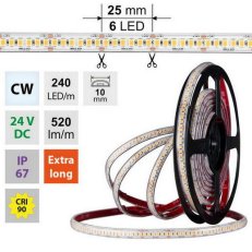 LED pásek SMD2835 CW 240LED/m 5m, 24V, 6 W/m MCLED ML-126.032.90.0