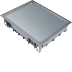 Víko podlah. krabice E09 obdelníkové pro 9 přístrojů, pro podlahy 12mm, šedá