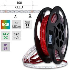 LED pásek SMD5050 RGB 60LED/m 50m, 24V, 12 W/m MCLED ML-128.001.90.2