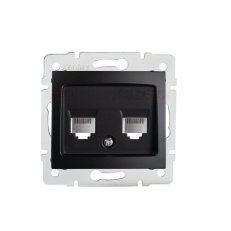 DOMO Zásuvka datová-telefonní, (RJ45Cat 5e+RJ11) - černá matná KANLUX 36623