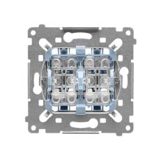 Přepínač střídavý 2 násobný (přístroj), řazení 6+6, 10A/250V, bezšroubové svorky