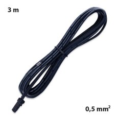 Připojovací kabel s MP konektorem (vidlice), 3m  0,5mm2, černý, volný konec 5mm