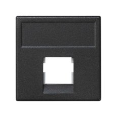 Kryt datové zásuvky K45 R&M jednoduchá bez krytu plochá 45×45mm grafitová-šedá