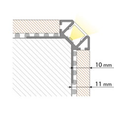 Hliníkový profil pro obklady a dlažbu černý DS 39x27mm vč. mléčného difuzoru 2m