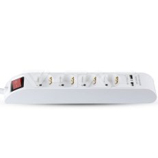 4 Ways Socket With Lighted Switch & 2 Us