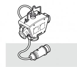 Adaptér 3-cestný IP66 s kabelem a vidlicí 3x32A/5P SCAME 662.333