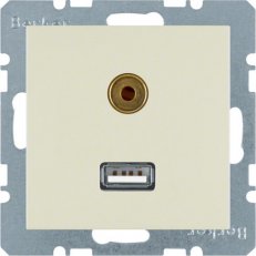 Zásuvka, USB/3,5 mm Audio, S.1, krémová, lesk BERKER 3315398982