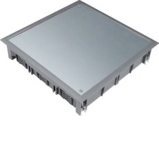 Víko podlahové krabice Q12 čtvercové pro 12 přístrojů, pro podlahy 5 mm šedá