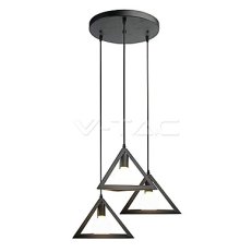 Závěsné svítidlo V-TAC Trio Geometric Black E27 With Black Canopy VT-7144