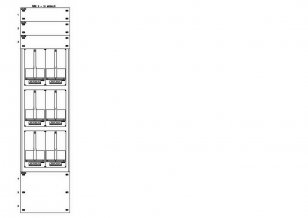 Konstrukce elektroměrová 2-45, 3-řadá, plastové panely SCHRACK CSIL116245