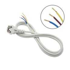 NKS200W*Z Síťový flexo kabel 3x 0,75mm 2m, bílý, vidlice 90° FK TECHNICS 7120018