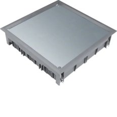 Víko podlahové krabice Q12 čtvercové pro 12 přístrojů, pro podlahy 12 mm šedá
