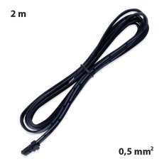 Připojovací kabel s MP konektorem (vidlice), 2m  0,5mm2, černý, volný konec 5mm