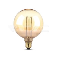 LED žárovka V-TAC 4W ART Filament svíčka E27 G125 Amber Glass 1800Ką200K VT-2195