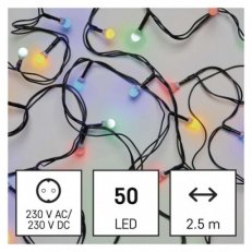 LED vánoční cherry řetěz - kuličky, 2,5 m, vnitřní, multicolor