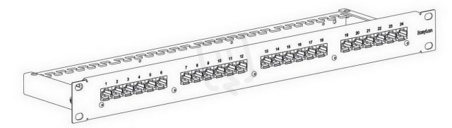 Patchpanel 24x preLink Cat.8.1 stíněný,