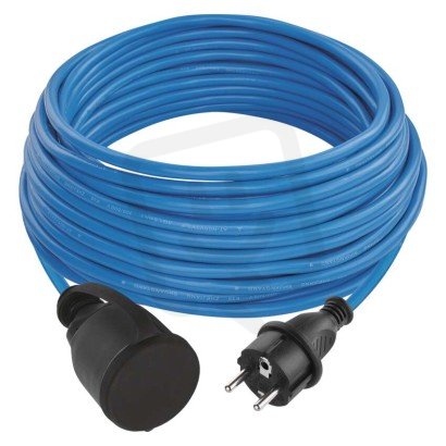 Počasí odolný prodlužovací kabel 20 m 1 zásuvka modrý silikon 230 V 1,5mm2