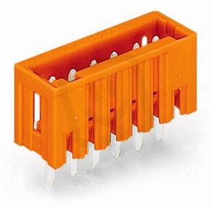 Konektor s pájecími piny THT, pájecí kontakt 1,0x1,0 mm, rovné, oranžová 16pól.