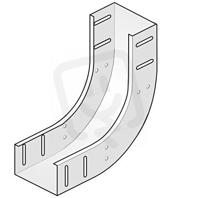 Vnitřní vertikální ohyb 90°  pro žlab HL KBSI60mm, šířka 100mm, Sendzimir