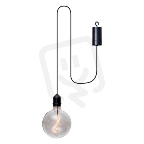 Bateriové závěsné svítidlo VIGNANELLO LED černá/transparent 0,06W IP44