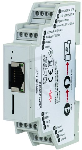 Kompaktní přístroj na lištu TS 35 pro převod stavu SPD via Modbus RTU/TCP.