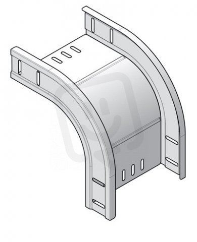 Vnější vertikální ohyb 90°  pro žlab HL KBSI60mm, šířka 100mm, Sendzimir