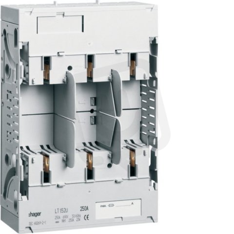 NH1 pojistkový sokl 3x250 A na přípojnice rozteče 40 mm, M10 HAGER LT152U