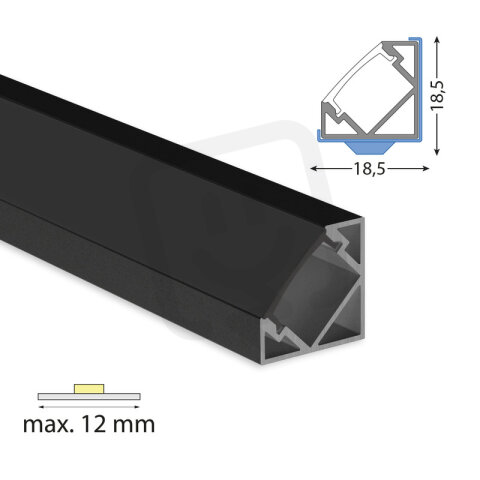 Černý difuzor pro RT2 2m MCLED ML-761.541.74.2