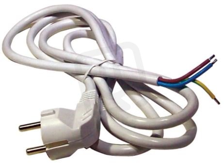Přívodní kabel FLEXO H05VV-F 3G1,5B s úhlovou vidlicí 2m bílá PVC