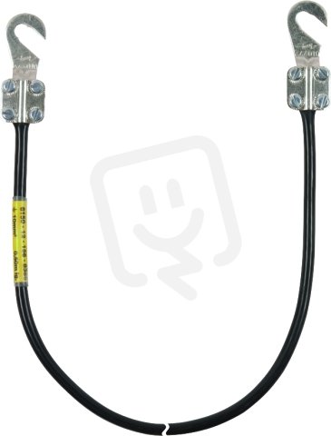 Uzemňovací vodič 10mm2/L 1,0m černý se dvěma otevřenými kabelovými oky M8/M10
