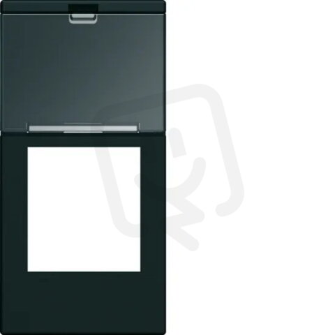 Krytka datové zásuvky s popis. polem gallery, 22,5x45 mm, černá BERKER WXD205N