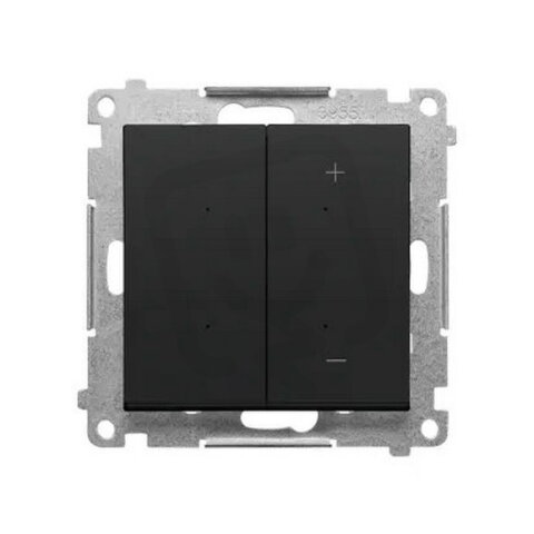 Stmívač pro stmívatelné LED, tlačítkový (přístroj s krytem) černá matná