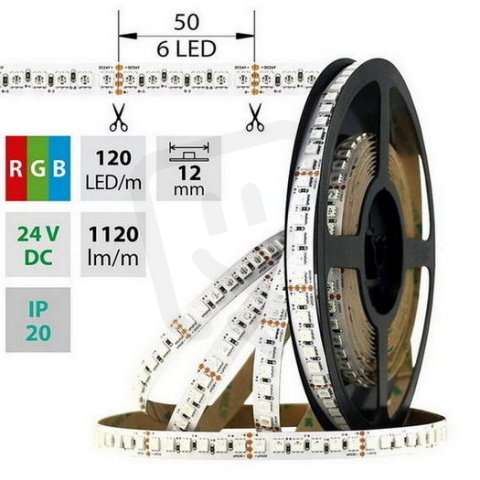 LED pásek SMD5050 RGB, 120LED, 5m, 24V, 28,8 W/m MCLED ML-128.673.60.0