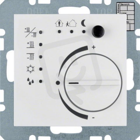Termostat, prostorový s tlačítky, S.1/B.x, bílá, mat BERKER 75441189