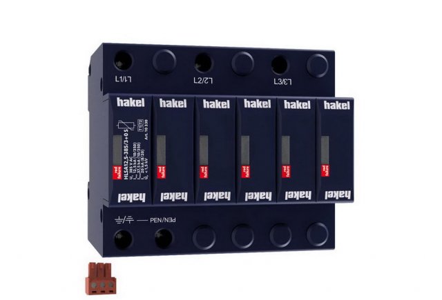 Svodič impulzních proudů a rázového přepětí HAKEL HLSA12,5-385/3+0 S SPD typ 1+2