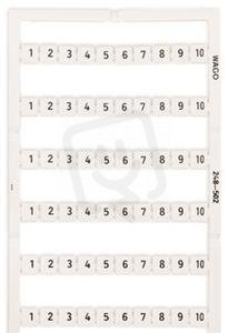 Popisovací karta Mini-WSB s potiskem 1-10 (10×) neflexibilní bílá Wago 248-502