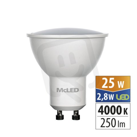 LED žárovka GU10, 2,8W, 4000K, CRI80, vyz. úhel 110°, use 360° 250lm