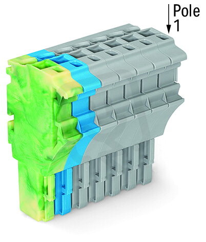 Pružinová svorka CAGE CLAMP 4mm2 zž/modrá/šedá 8pól. WAGO 2022-108/000-039